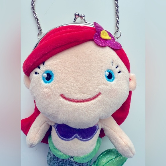 Disney Little Mermaid Ariel Plush Coin Purse with Chain Handle - Picture 4 of 9